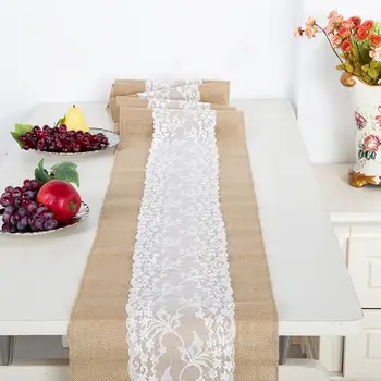 

30*108cm Vintage Linen Lace Table Runner Holiday Party Linen Party Lace Table Decoration Vintage Runner Decoration I2E6