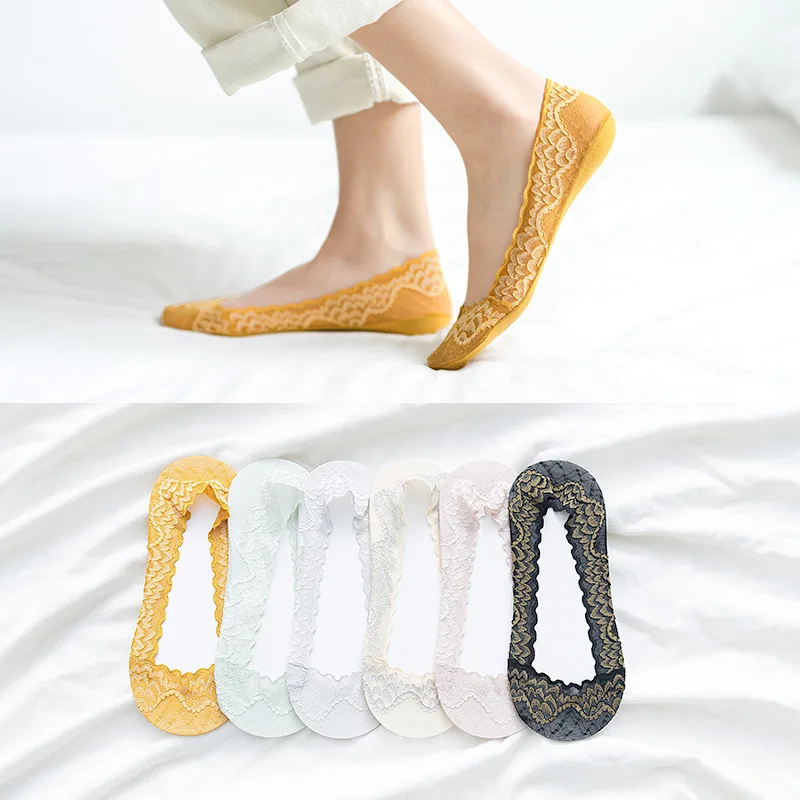 

6colors Boat socks Spring Summer Ladies Double Color Invisible Socks Silicone Shallow Mouth Nonslip Sweat-absorbent Cotton Socks