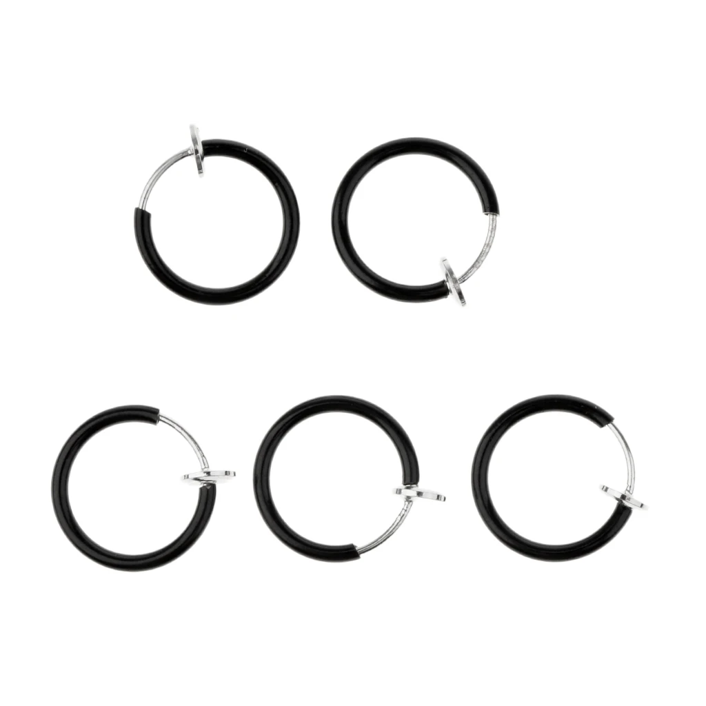 5 Pieces Illusion Clip On Nose Ear Septum Lip Eyebrow Ear Versatile Ring No-piercing Body Jewelry Women Mens