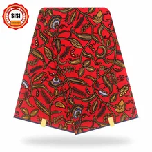 SISI нигерийская африканская кружевная ткань хлопок Принт Анкара высокое качество настоящий воск africain Анкара воск для женщин вечернее платье