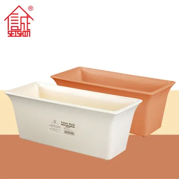 

family balcony Garden white plastic flower pot Rectangular vegetables Planting Pot Environmental Protection Pollution-free