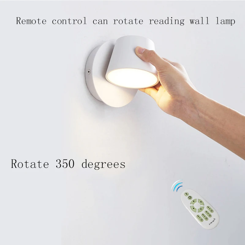Современный простой светодиодный светильник для чтения с пультом дистанционного управления с регулировкой яркости цвета переключатель времени 350 градусов вращающийся настенный светильник
