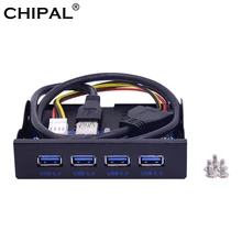 CHIPAL 19+ 1 20Pin 4 порта USB 3,0 Передняя панель комбинированный кронштейн USB3.0 концентратор адаптер для ПК настольный 3," FDD дисковод