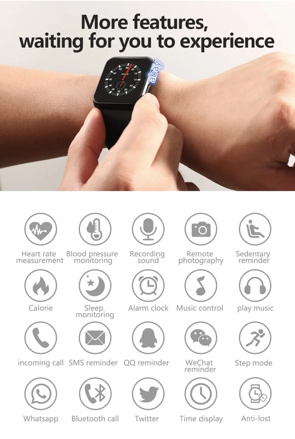 Умные часы для Bluetooth Мужские Женские умные часы для iOS iPhone Xiaomi huawei sony Android телефон как Apple Watch(красная кнопка