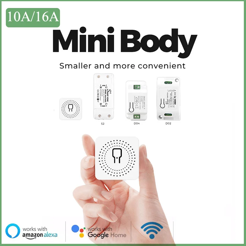 

Wireless Mini Wifi Smart Switch 10A/16A Tuya App Smart Home Timing Switches Portable Share Voice Control Via Alexa Google Home