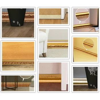 

10cm*5m 3D PVC Wall Baseboard Sticker Tile Home Self-Adhesive Skirting Stickers Foot Line Frame Wall Decal Background Decor