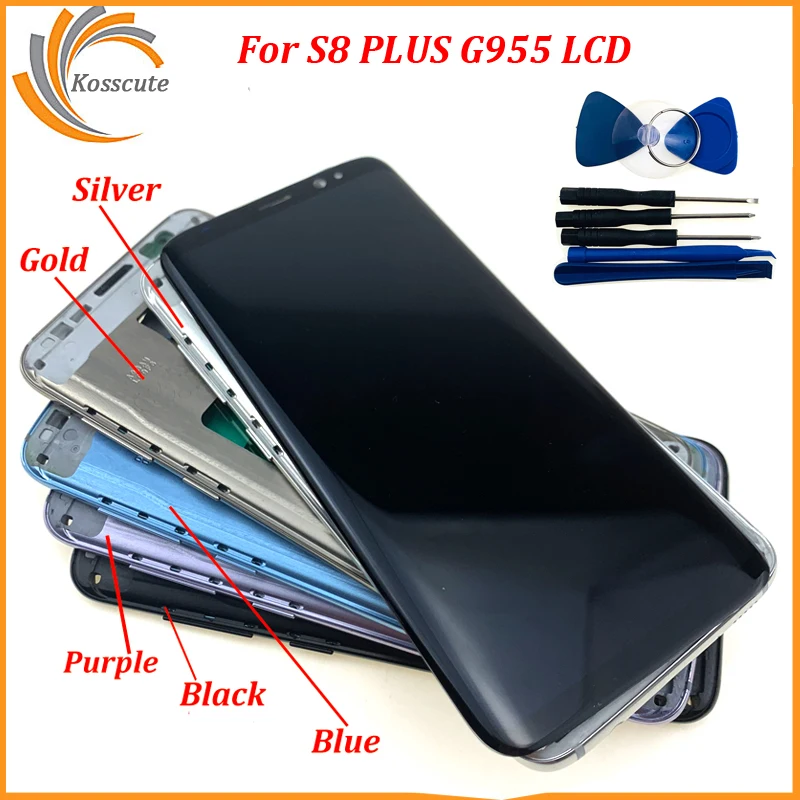 Для SAMSUNG Galaxy S8 G950 G950F ЖК-дисплей сенсорный экран дигитайзер Замена для SAMSUNG S8 Plus G955 G955F ЖК-дисплей с рамкой