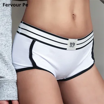 

Fervour pe Women Boyshort Simplicity Pure color Low Waist lift the hips Pure cotton underwear Panties Ladies' Lingerie A19068