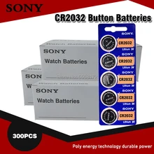 Cr2032 para sony 300 pces 3 v bateria de pilha de moeda botão de lítio dl2032 kcr2032 5004lc baterias de controlador de relógio de botão de lítio