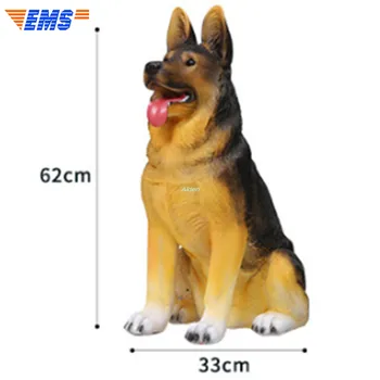 

24" Induction Sound German Shepherd Dog Animal Simulation Companion Dog Working Dogs Art Craft Creative Present Resin 62CM Z2463
