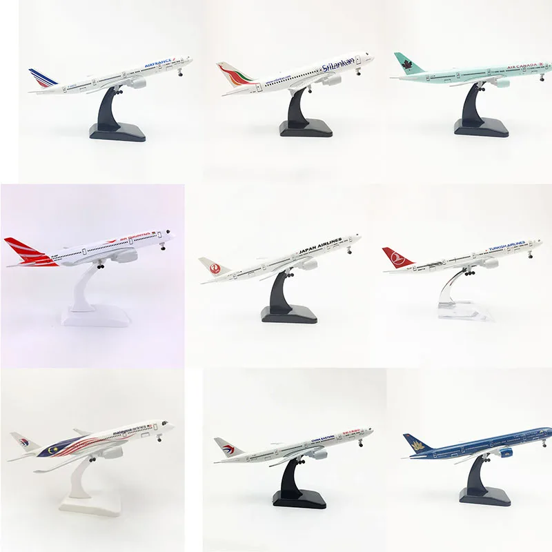 20 см Airbus Boeing B747 B777 A380 A350 авиалинии самолет сплав модель игрушки с посадкой игрушки коробка передач для коллекции