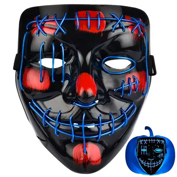

Halloween Glowing Maskhorror LED Flashing Ghost Step Mask Festival carnival horror mask