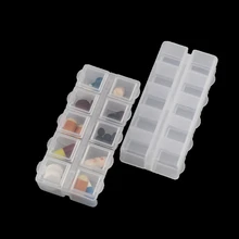 

Storage Box 10 Slots Compartment Double Sides Plastic Jewelry Storage Box Clear Tool Case Plastic Box Pills Drugs Container