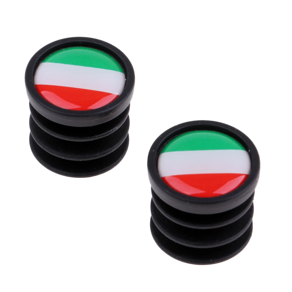 1 Pair Bicycle National Flag Handlebar End Plugs For MTB Mountain Road Bike Bicycle Grips Parts - 22mm Dia
