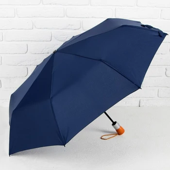 

Automatic umbrella "Monochrome", 3 folds, 8 needles, R = 48 cm, blue