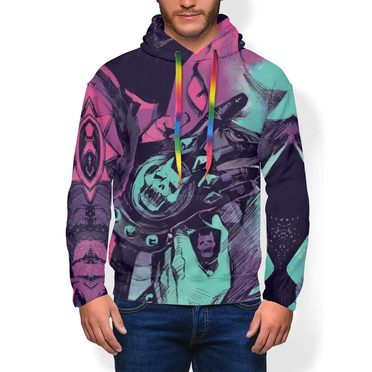 Jojo худи Killer queen толстовки мужские черные пуловеры худи из полиэстера большие популярные уличные длинные толстовки