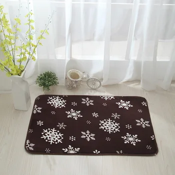 

Christmas Snowflake Carpet Soft Flannel Home Decor Doormat Kitchen Rug Floral Entrance Floormat Absorbent Bathroom Mats