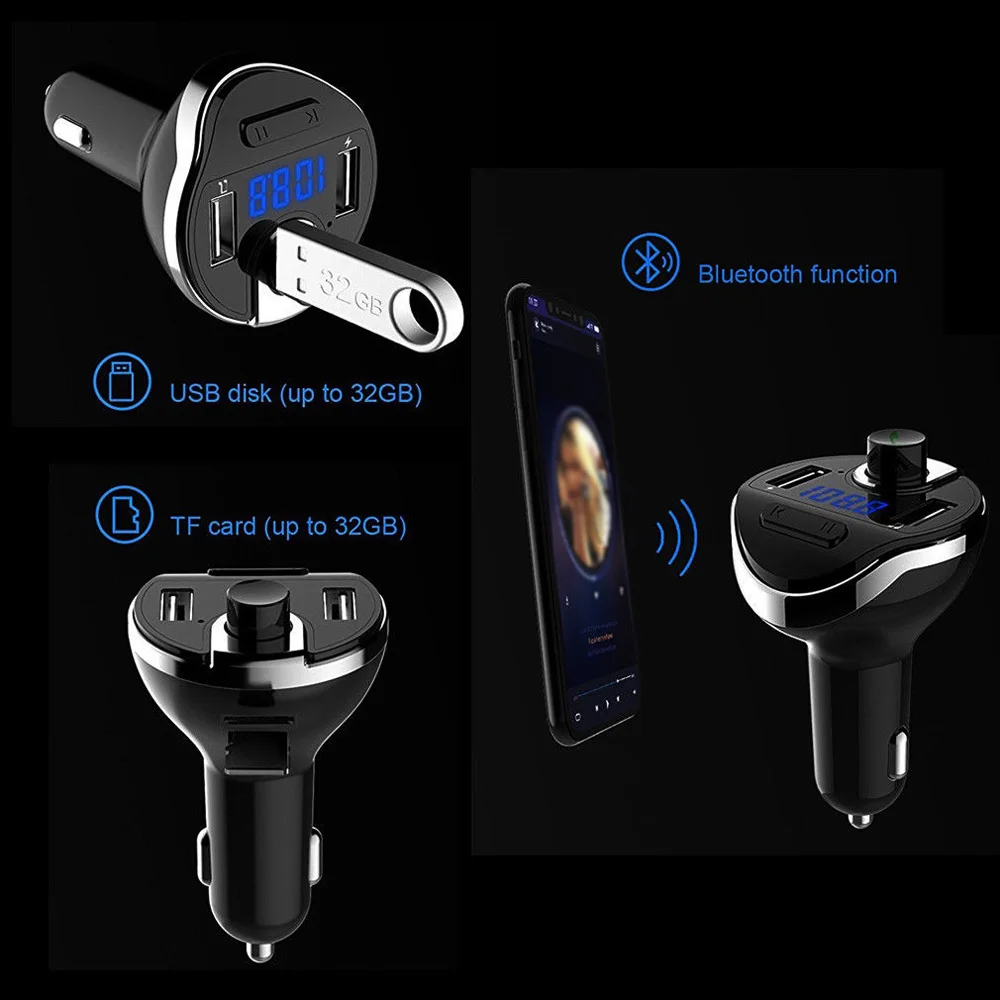 Hands-free вызов Автомобильный Bluetooth беспроводной fm-радио адаптер USB зарядное устройство SD аудио приемник MP3-плеер Автомобильная Зарядка автомобильная аудиосистема