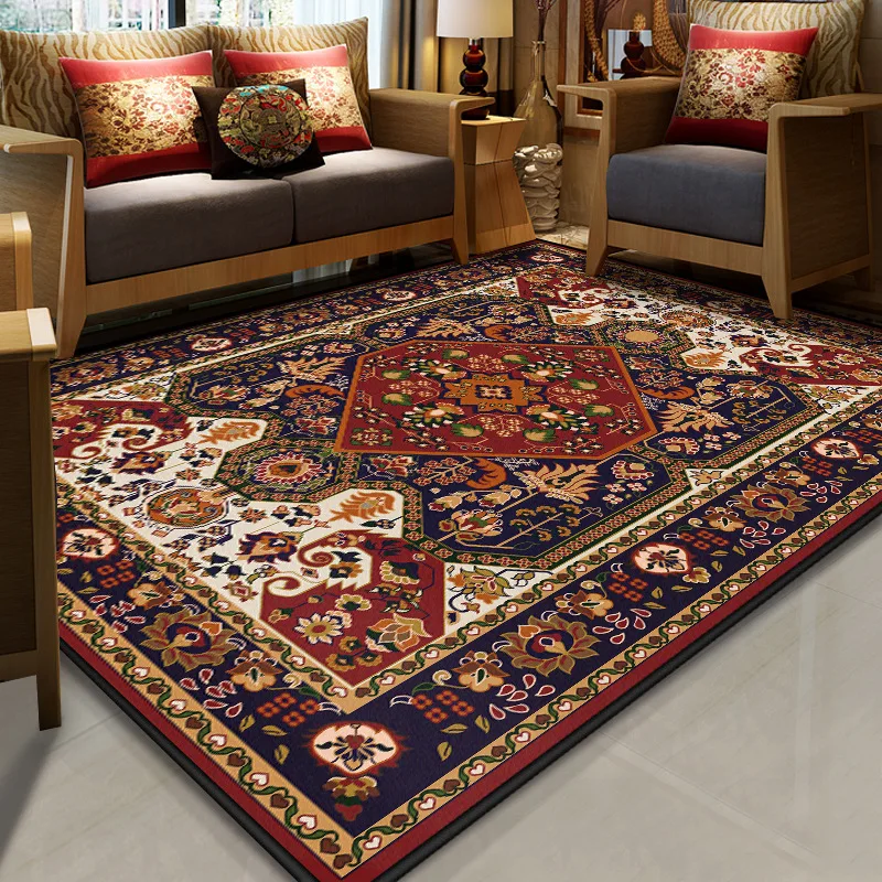 Persian ethnic style printed Home carpets for Living room Bedroom Area Rug Crystal velvet Thicken Antiskid Soft Floor Mat/Carpet