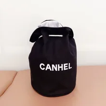  canvas backpack ,men's and women's general simple backpack,  Beamed rope bucket bag 