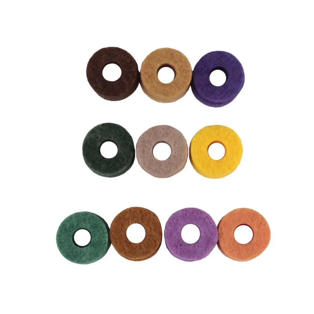 20 Pieces Multi-colored Cotton Cymbal Felts Drum Cymbal Protector For Crash, Ride, Hats Drum Set 25mm