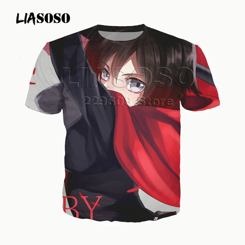 22 LIASOSO 3D принт для женщин и мужчин аниме косплей RWBY Kawaii девушки Рубиновая футболка «розы» летняя футболка хип-хоп пуловер повседневные топы - Цвет: 22