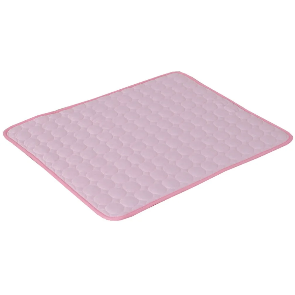 pink edging Охлаждающее одеяло для домашних животных коврик для домашних животных с автоматическим охлаждением летняя Глянцевая шелковая подстилка охлаждающие Домашние животные не ставят одеяло - Цвет: pink edging