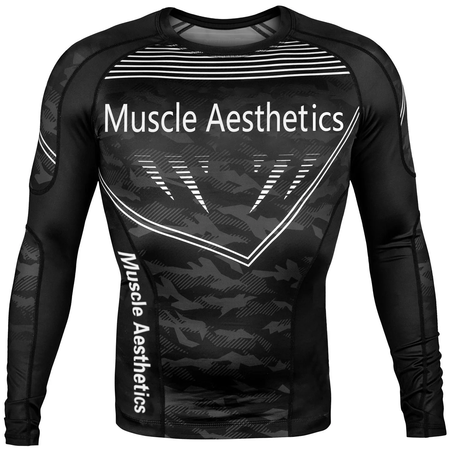 Muscle aesthetics 2020 autumn fitness men's brother Sports Leisure running fashion tights fast dry high elastic long sleeves photo