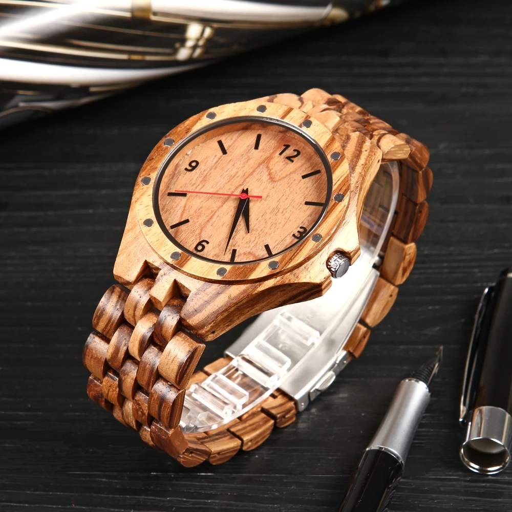 

Wooden Watches Men Quartz Clock Metal Back Cover Quality Products Drop ship relogio masculino 2020