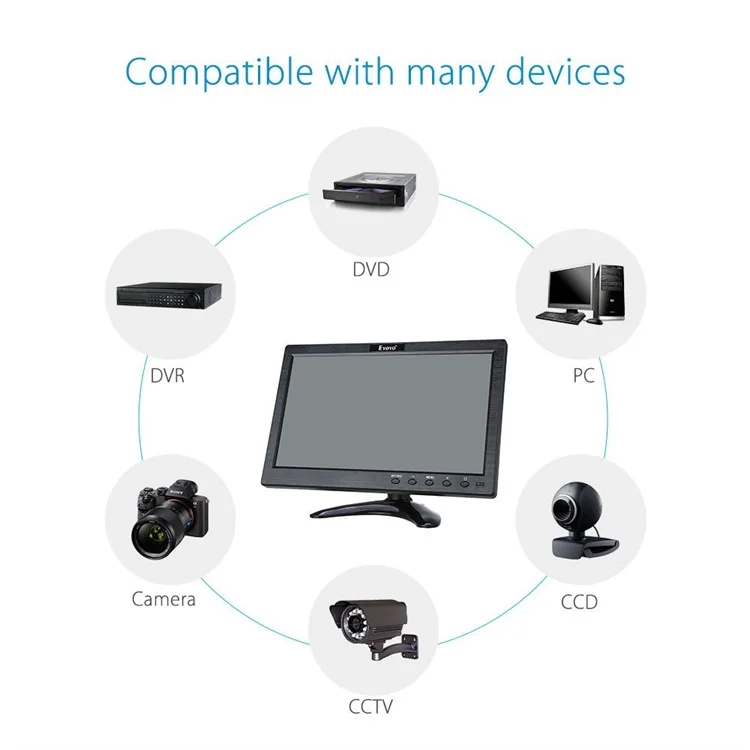 10," HD ЖК-экран монитор заднего вида для автомобиля, HDMI VGA Видео Аудио Мини компьютер и ТВ цифровой дисплей для задней камеры автомобиля-Стайлинг