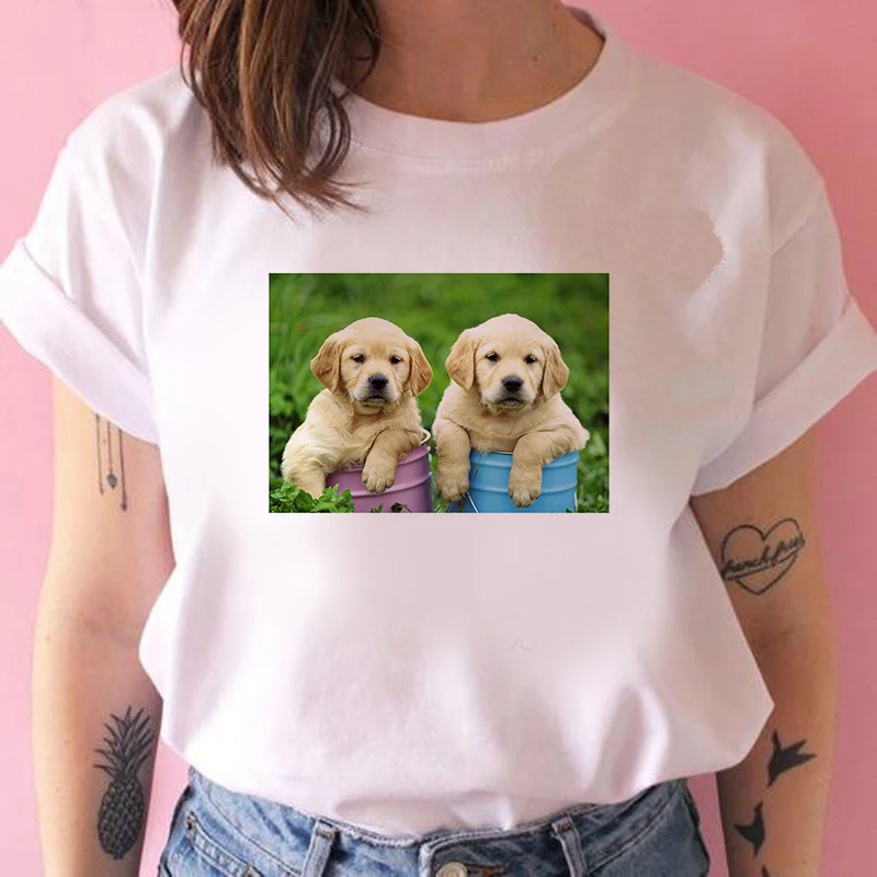 Cut Pet dogs and Cats T shirt Women Summer Casual Harajuku Girl Print Graphic T-shirt Short Sleeve Women Top