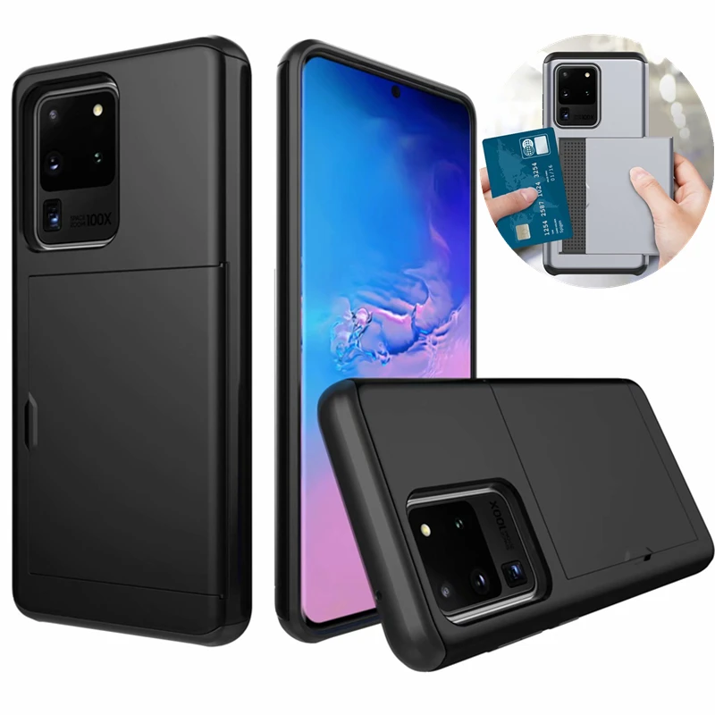 Гибридный Жесткий Чехол бумажник для Samsung S20 Ultra Galaxy S10 Plus S9 S8 защитный чехол хранения карт S7 edge Note 10 9