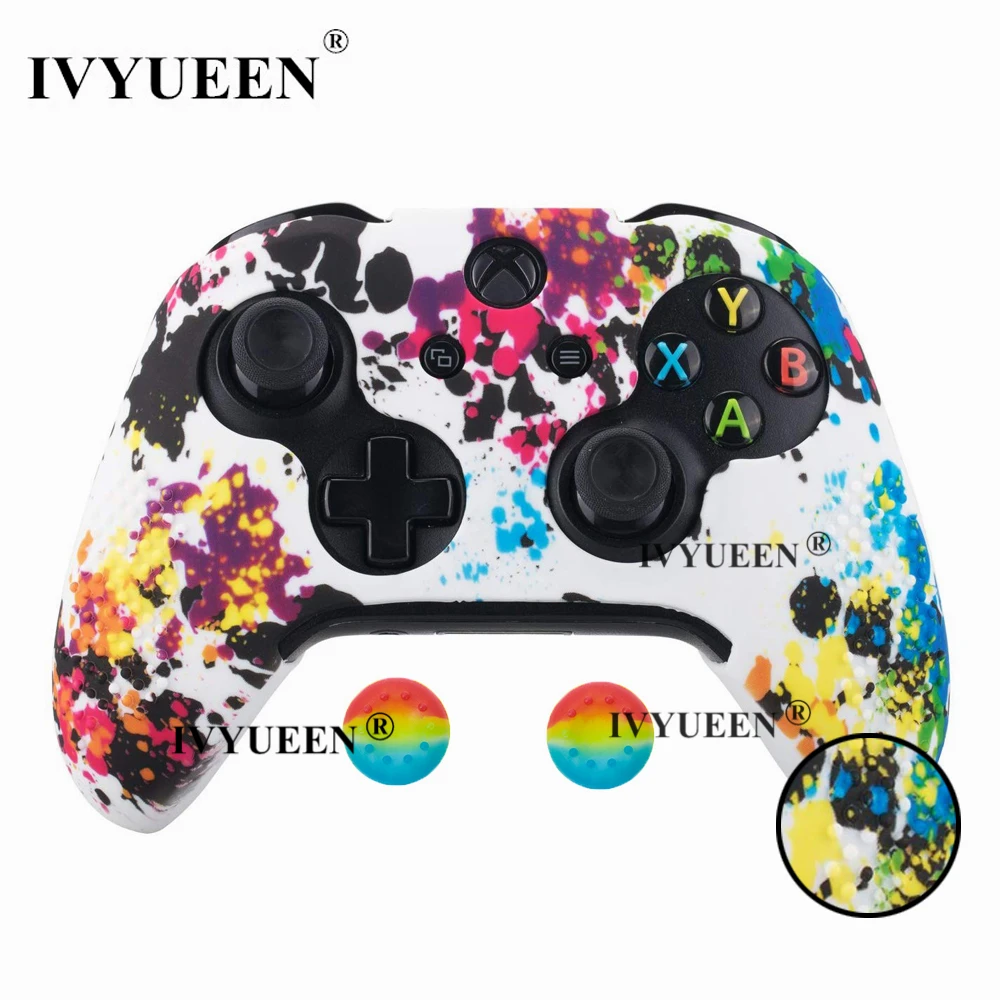 Graffiti A IVYUEEN, 15 цветов, силиконовый чехол для microsoft Xbox One X S, тонкий контроллер, защитный чехол с аналоговой ручкой для большого пальца - Цвет: Graffiti A