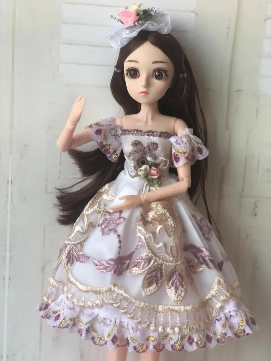 38 см набор кукол BJD реалистичные Изысканные милые игрушки для детей подарок для девочек макияж Косплей куклы аксессуары - Цвет: 4
