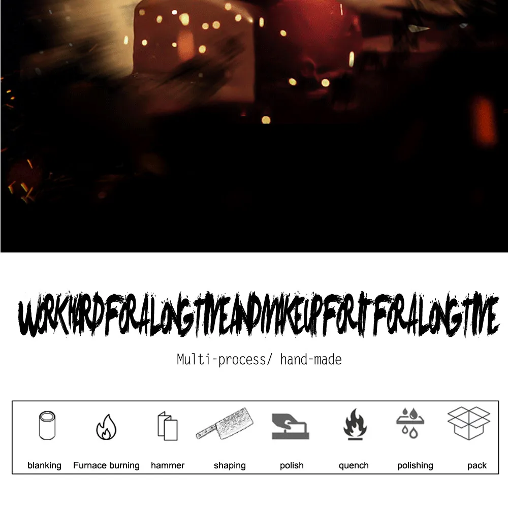 黑彩木三钢钉手柄不锈钢8寸锻打厨师刀_04