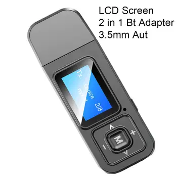 

LCD Digital Display Car 3.5mm 2 in 1 Bluetooth5.0 Receiver Transmitter Adapter