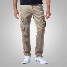 Модные брюки карго, хлопковые мужские повседневные уличные брюки, больше карманов, Свободные мешковатые модные штаны для бега, мужская одежда