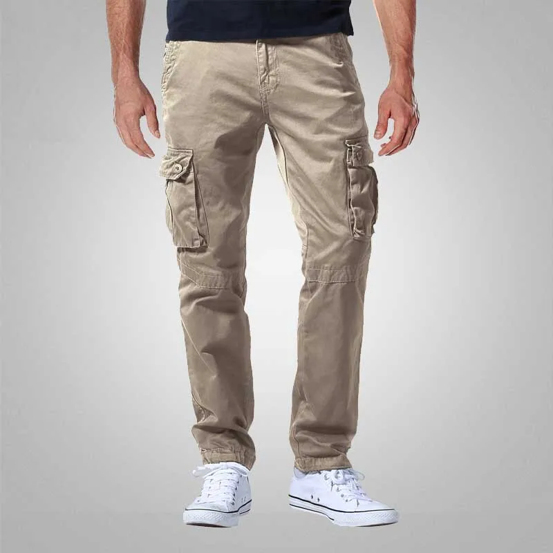 

Trendy Cargo Pants Cotton Men Casual Outdoor Trousers More Pocket Pants Loose Baggy Fashion Joggers Pants Man Clothing