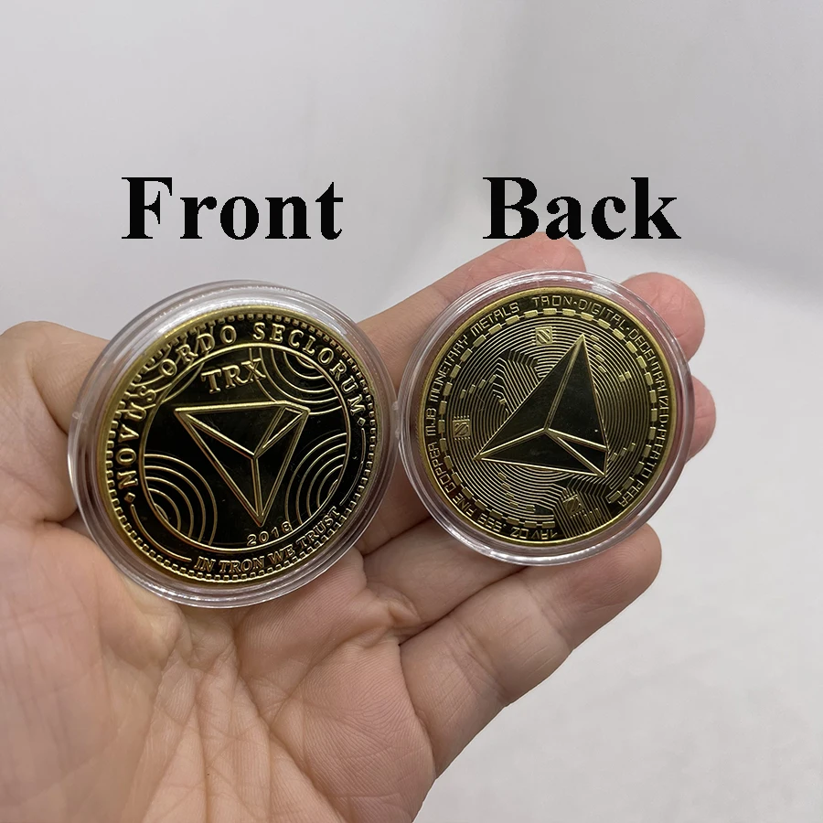 TRX TRON Non-currency Coin Physical Silver or Gold Plated Commemorative Crypto Cryptocurrency Collectible Great Gift | Дом и сад