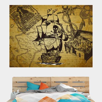 

Pirates of the Caribbean movie poster hanging cloth background cloth dormitory room bedroom bedside tapestry hanging painting