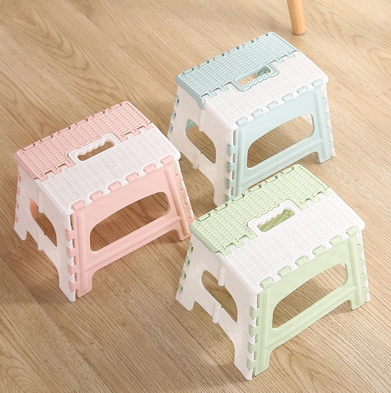Plastic Portable Household Bathroom Folding Stool Children Adult Outdoor Portable Multi Purpose Folding Chair Easy To Store