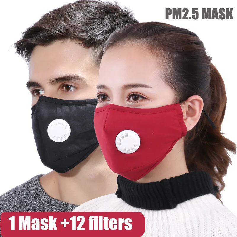 

Washable Reusable Cotton Mouth Mask Anti Dust Allergy Cotton Face Mask Cover Respirator PM2.5 Activated Carbon Filter Respirator