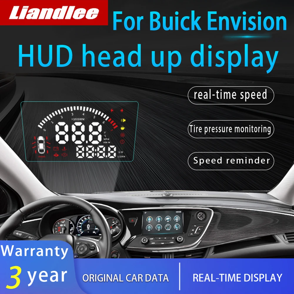 Liandlee Автомобильный дисплей HUD для Buick Envision каждый год HD проектор экран превышение скорости оповещения сигнализации детектор