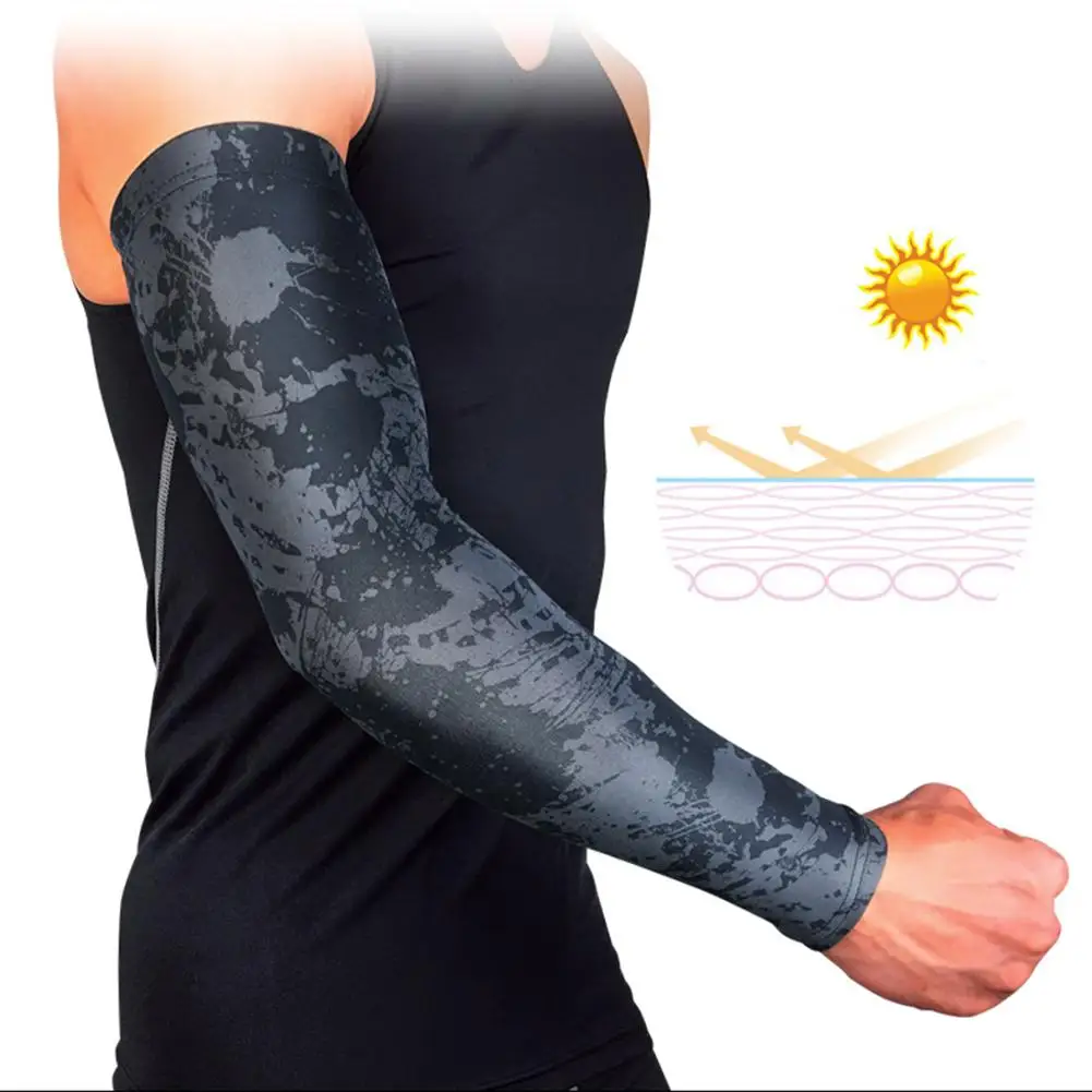 Unisex Breathable Elastic Sports Arm Sleeves Graffiti Pattern Outdoor
