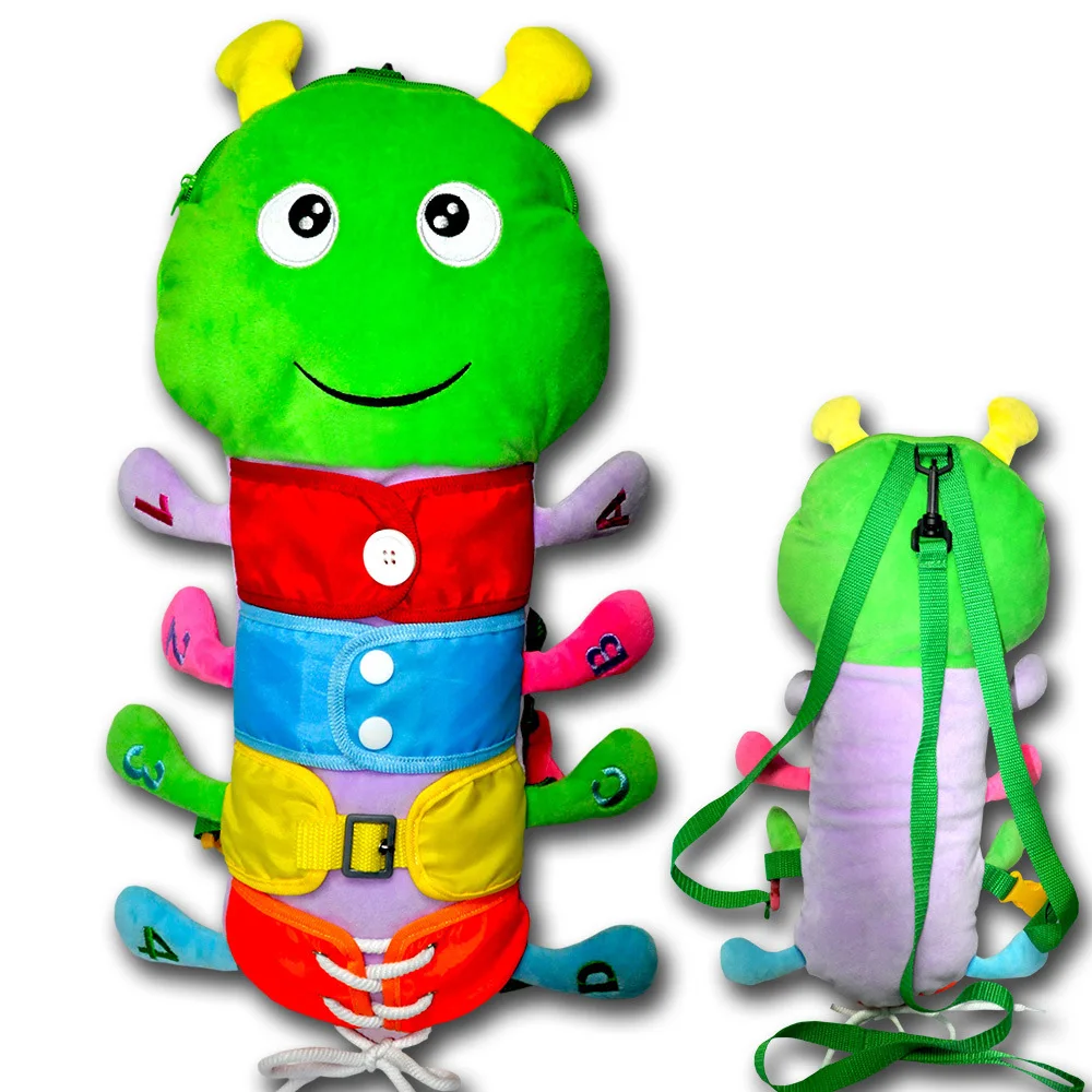 

Buckle Toy Necktie Toddler Boy Toys Snap Boards Busy Board+game Multifunctional Puzzle Kids Gift Caterpillar Anti-lost Backpack