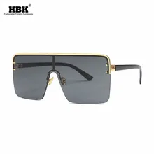 HBK негабаритных женских больших квадратных солнцезащитных очков INS Популярные Ретро мужские оттенки тени для женщин женские поляризационные солнцезащитные очки с градиентом рамы UV400