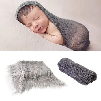 

2 Pcs/set Newborn Photos Rug Photography Props Baby Wrap Blanket Set