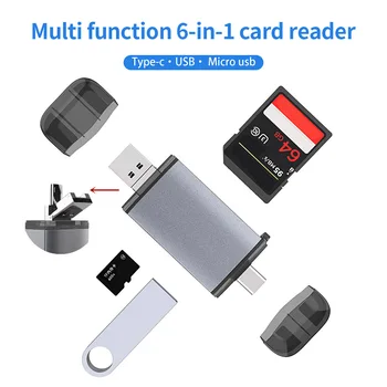

USB 2.0 Card Reader Type-c Micro-USB Smart SD TF U-disk Portable Reader Computer Phone Card Reading Device