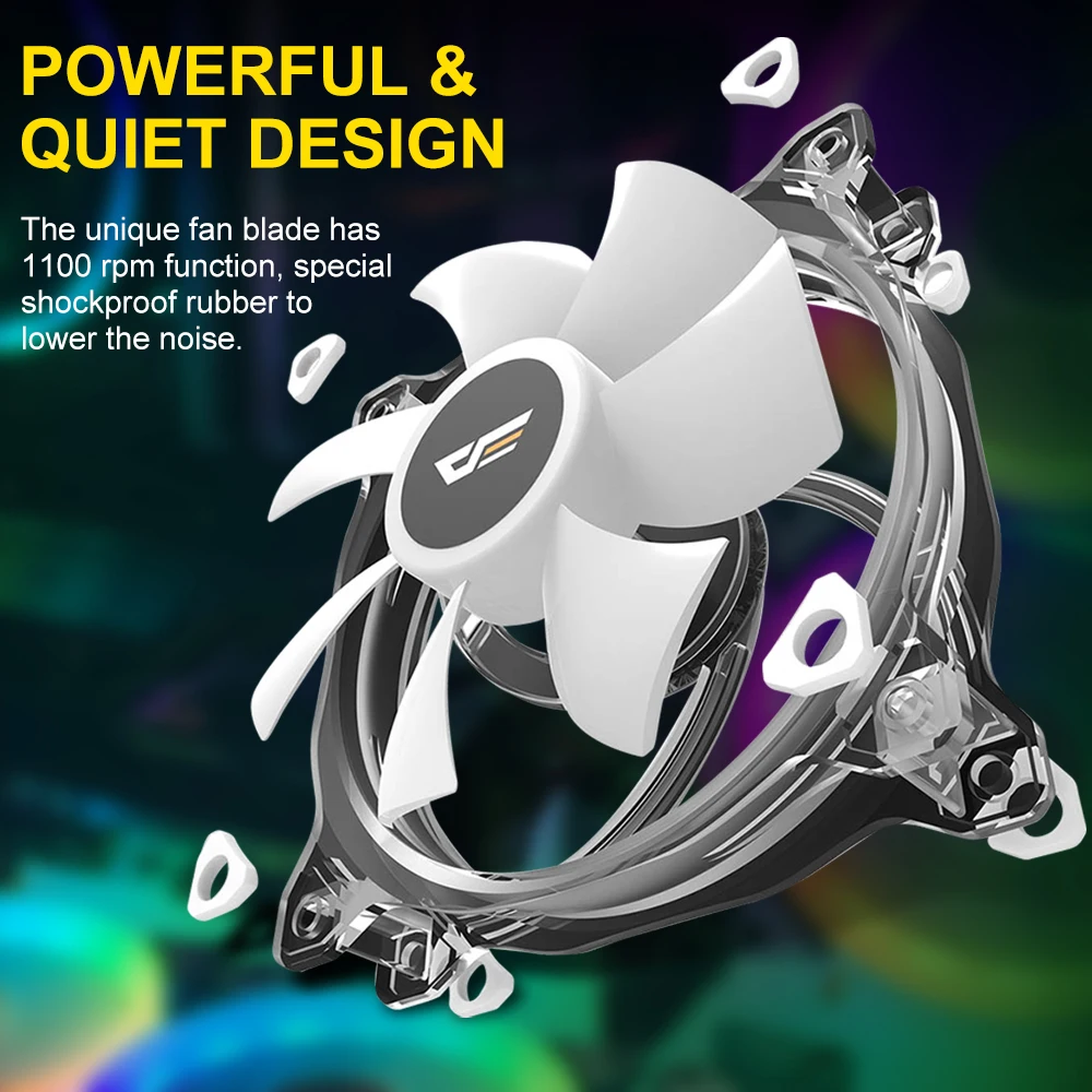 Ceny Darkflash PC Case wentylator komputera 120mm wentylator przezroczysta oprawa cichy + pilot zdalnego komputera chłodzenia chłodnica procesora ASUS AURA synchronizacji RGB przypadku wentylator CF8