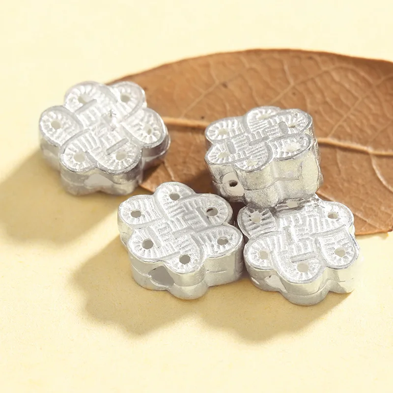 Classic Chinese Knot Shape Decoration Charm Beads 925 Sterling Silver Bracelets Necklace Spacer DIY Jewelry Make Findings | Украшения и